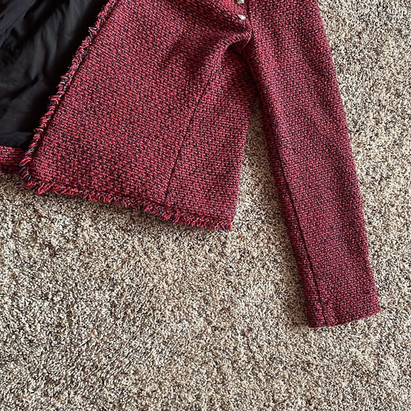 Monteau Red Blazer twist Jacket Size Medium - Picture 10 of 17